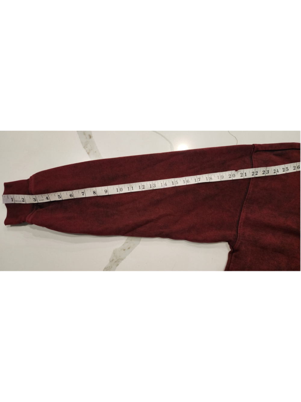 Levi's Sweatshirt Mens XS Maroon Red Acid Wash Logo Pullover Crewneck Relaxed - Picture 8 of 10